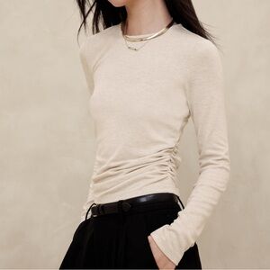 THREE (3) Banana Republic long sleeve t-shirt tops : multiple colors : body luxe